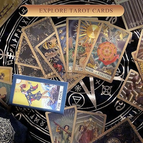 Miniatura 7 de Abtrino Tarjetas originales de tarot con guía y bolsa de transporte de terciopelo prémium para principiantes y expertos juego de baraja de tarot