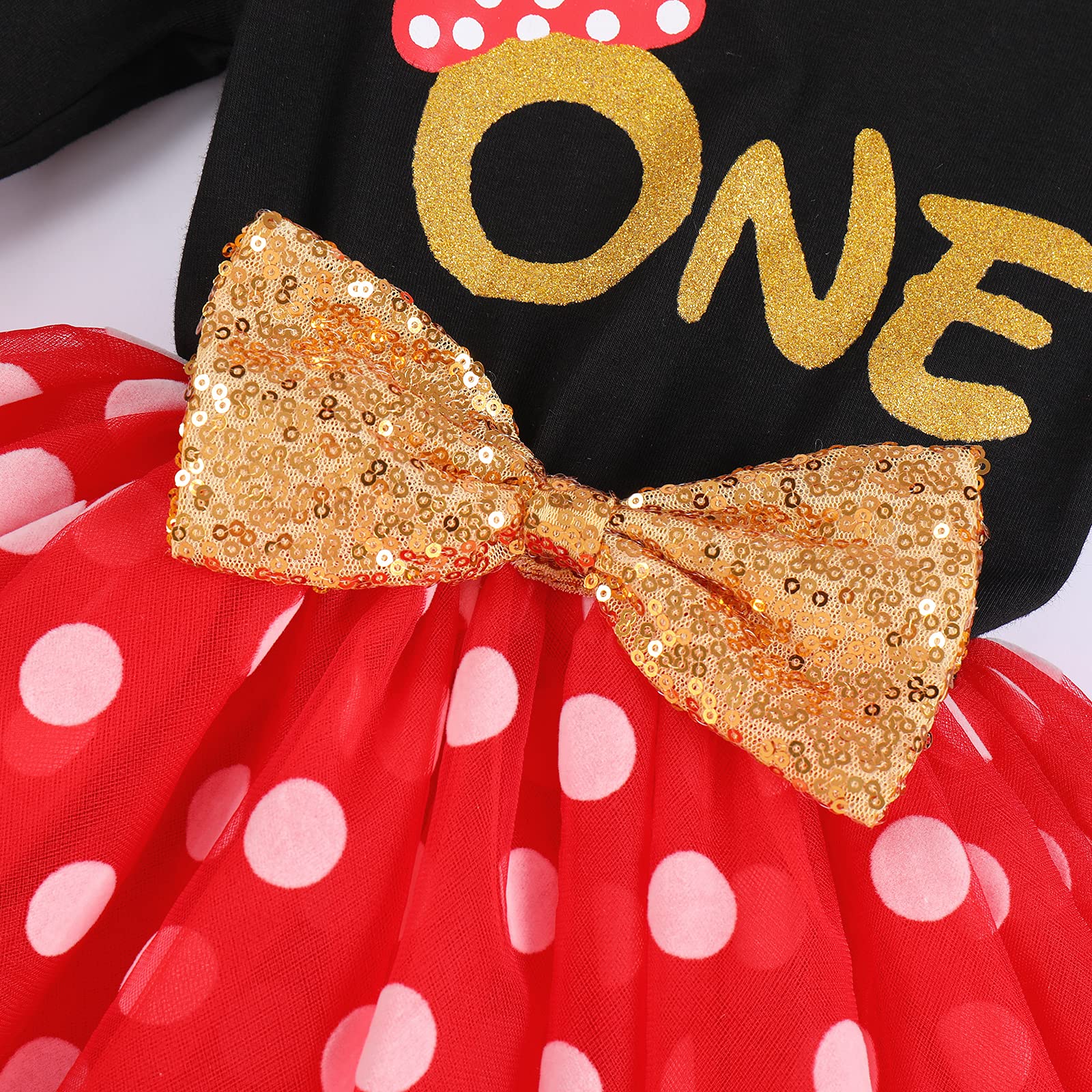 Baby Girl 1st Birthday Party Outfit Dress Tutu One Cake Smash Long Sleeves Sets