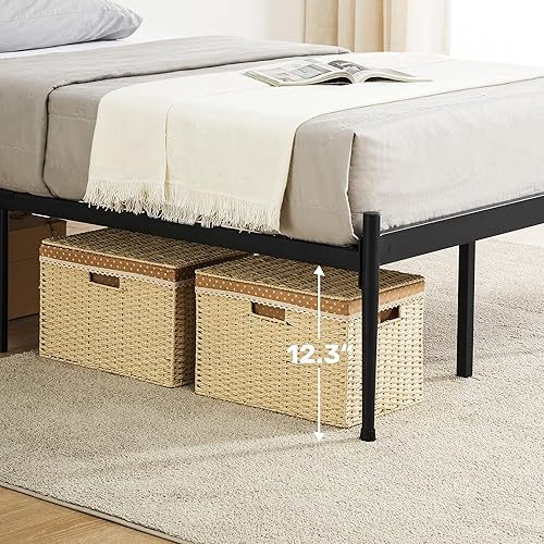 Miniatura 6 de IDEALHOUSE Base de cama individual con cabecero, marcos de cama individual de 14 pulgadas con plataforma de metal, base de colchón de listones de