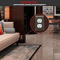 Vista 57 de ENERLITES Placa de pared de metal dúplex para receptáculos, cubierta de salida de acero inoxidable, resistente a la corrosión, tamaño de 1 banda