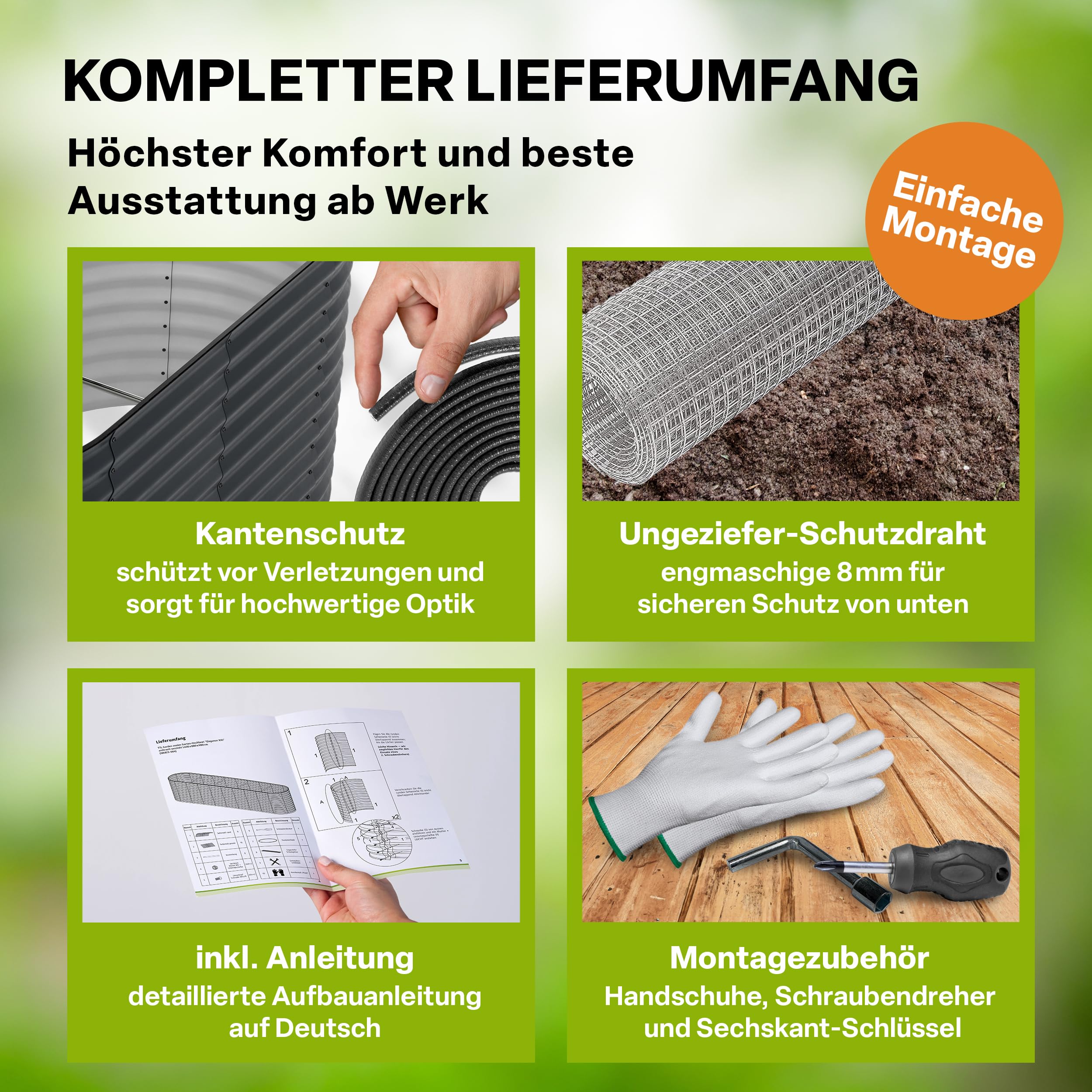 TTL GARDEN 240x80x80cm Elegance L Metall Hochbeet Anthrazit - Stahl rostfrei verzinkt & grau lackiert Wellblech ovale Form sehr stabil Garten Beet für Gemüse Kräuter Blumen Gartenbeet Gemüsebeet