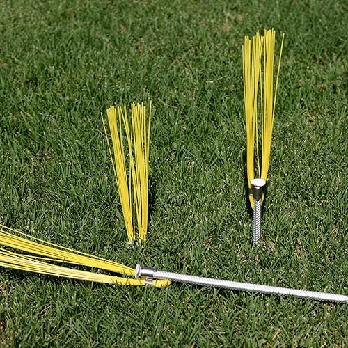 Miniatura 5 de Marcadores de suelo amarillos de 6 pulgadas con estacas de aluminio ligeras no oxidadas (paquete de 25)