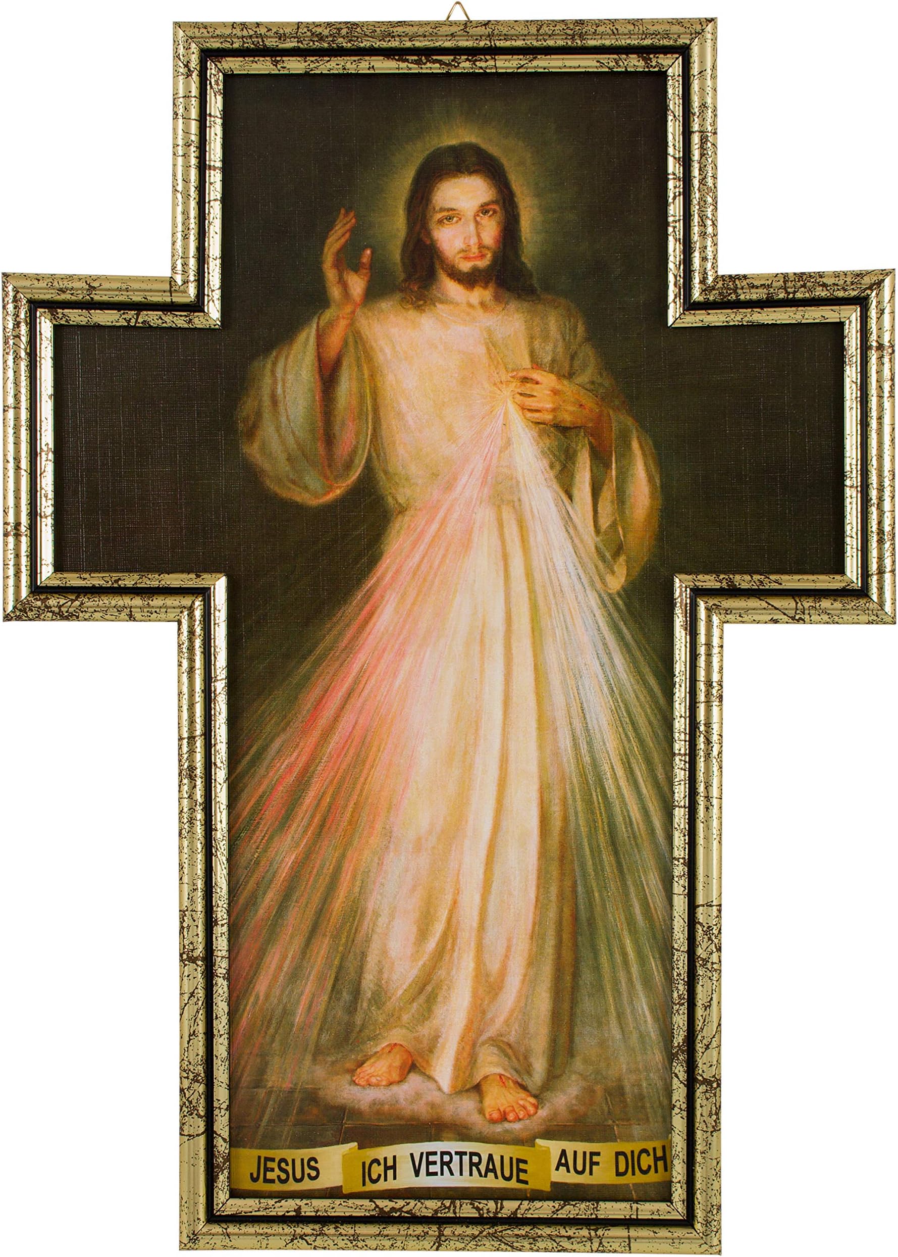 MaMeMi Barmherziger Framed Canvas Jesus Cross 36 x 26 CM