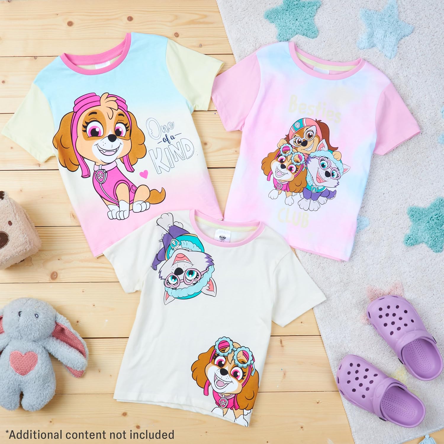Get Trend Paw Patrol | Bluey Girls T Shirt, 3 Pack, Short Sleeve Shirts, Toddlers Crewneck Tops, Soft Breathable Graphic Tees