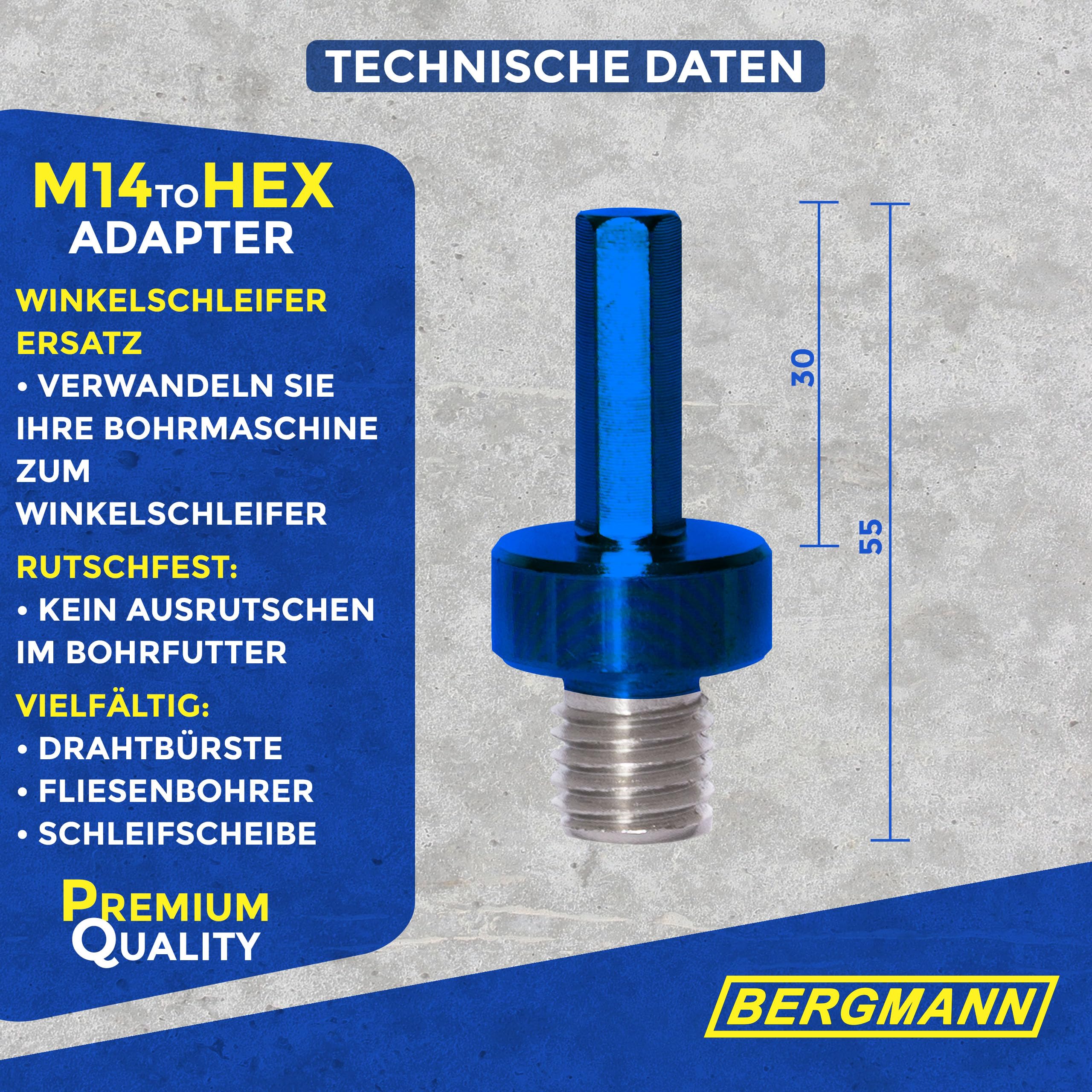 Zeskant Dopmoer hoog model Schroefdraad M14 x 2, Draad diameter M14