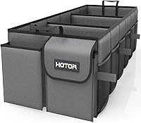 Vista 1 de HOTOR Organizador de Maletero Plegable - Compatible con SUV y Sedán, 3 Compartimentos, Gris, 31.9"×12.6"×10.6" Organización de Automóvil Resistente