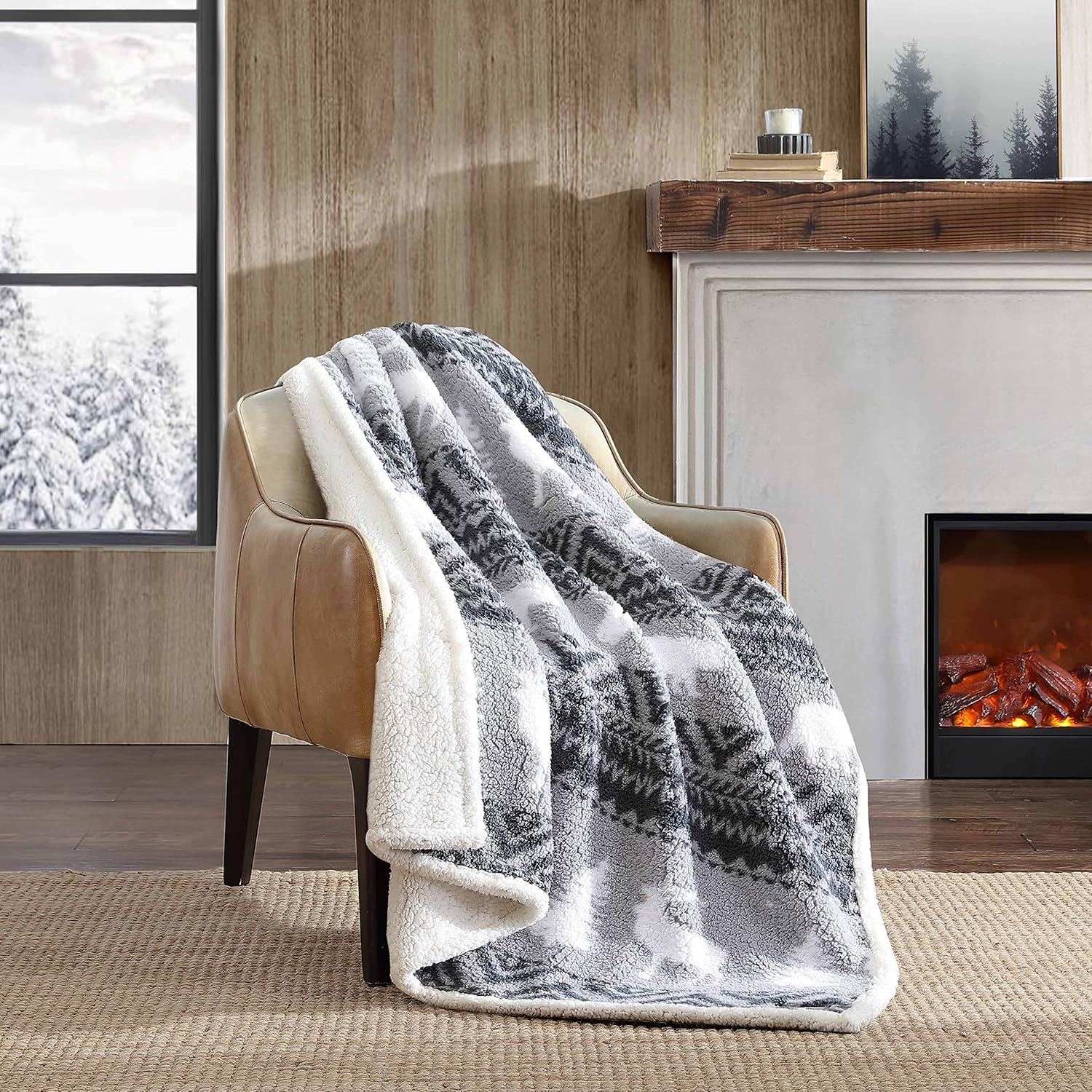 Eddie Bauer Throw Blanket, Ultra Soft Plush Sherpa Home