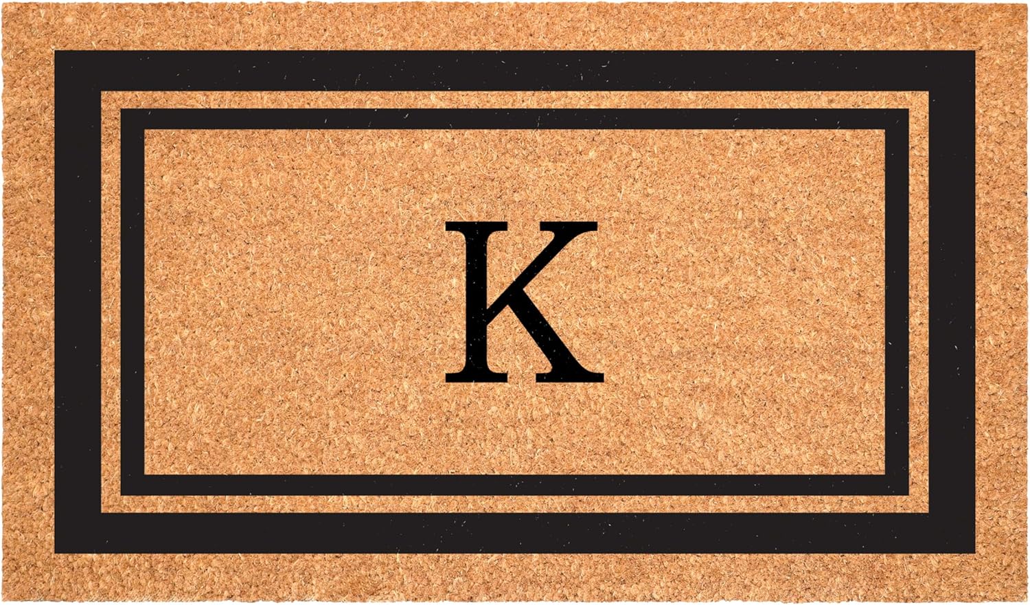Calloway Mills 152962436K Black Border 24" x 36" Monogram Doormat, (Letter K)