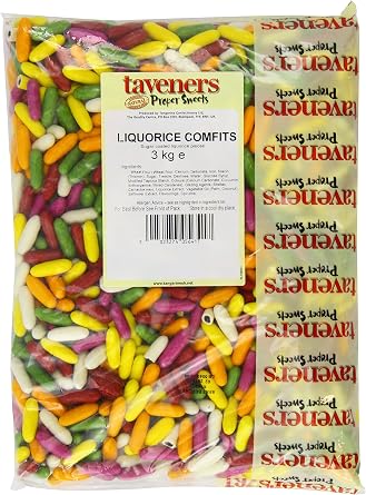 Tangerine Liquorice Comfits, 3000 g