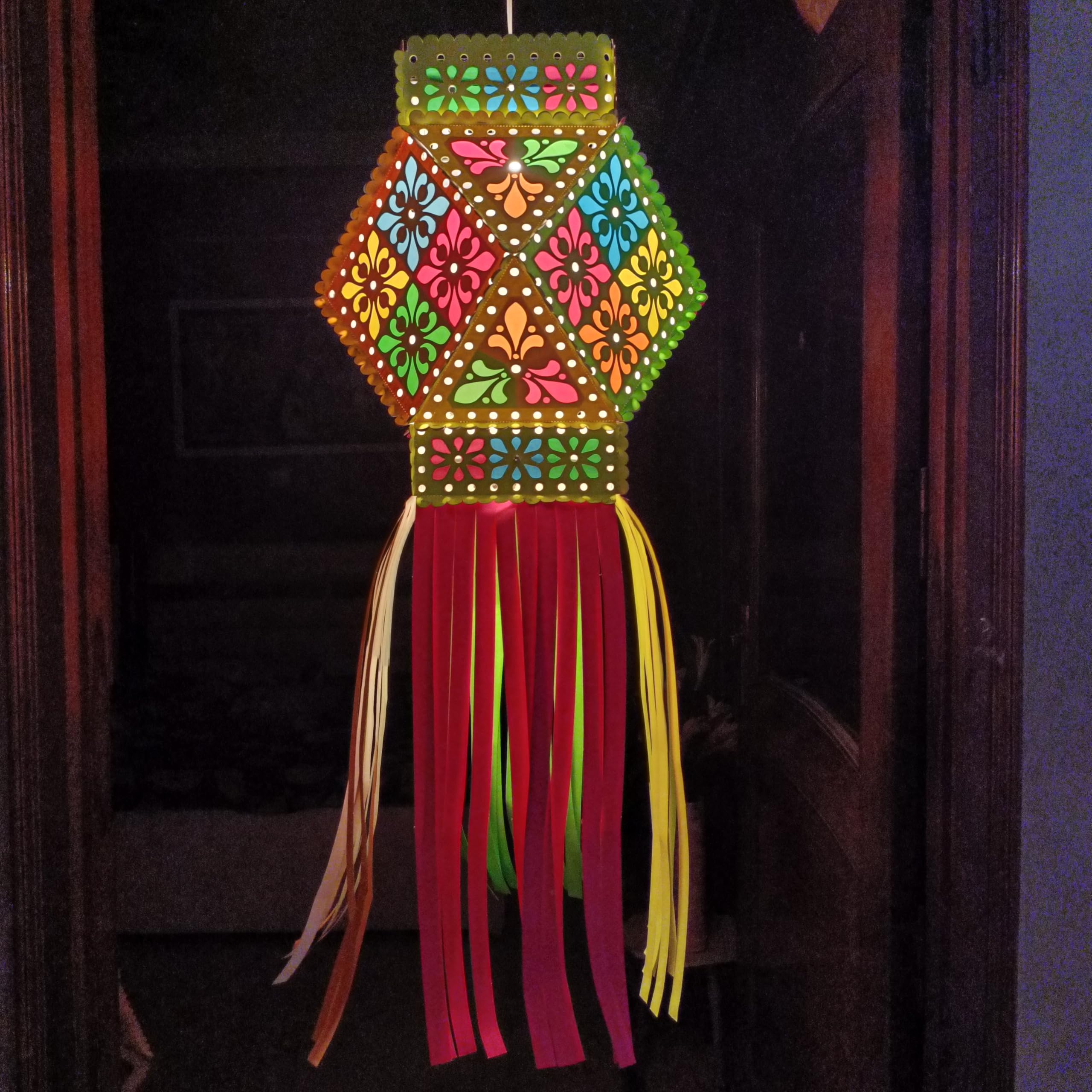 ALILA Akash Kandil For Diwali Balcony Hanging Lantern Lamp Shade Jhumar Home Living Room Diwali Xmas Christmas Decor Decoration (Self Assembly - DIY: DO IT Yourself)
