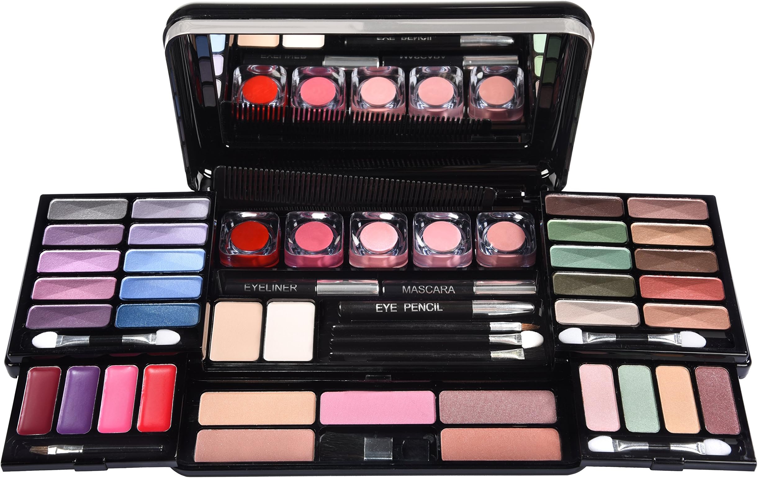 Box of Eyeshadow Makeup 'Classic' Elegant 53 Piece Beauty Asette in a stable Hard Case Box