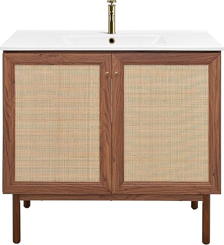 Vista 249 de Swiss Madison Classe - Lavabo de baño de roble de 24 pulgadas incluido