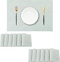 Vista 136 de Leetaltree - Manteles individuales, resistentes al calor, antideslizantes, para mesa de comedor, lavables, duraderos, tejido de PVC