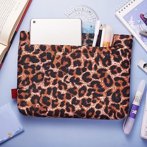 Miniatura 7 de Fundas para libros con estampado de leopardo estampado de guepardo para mujeres amantes de los libros protector de libros con relleno de cremallera