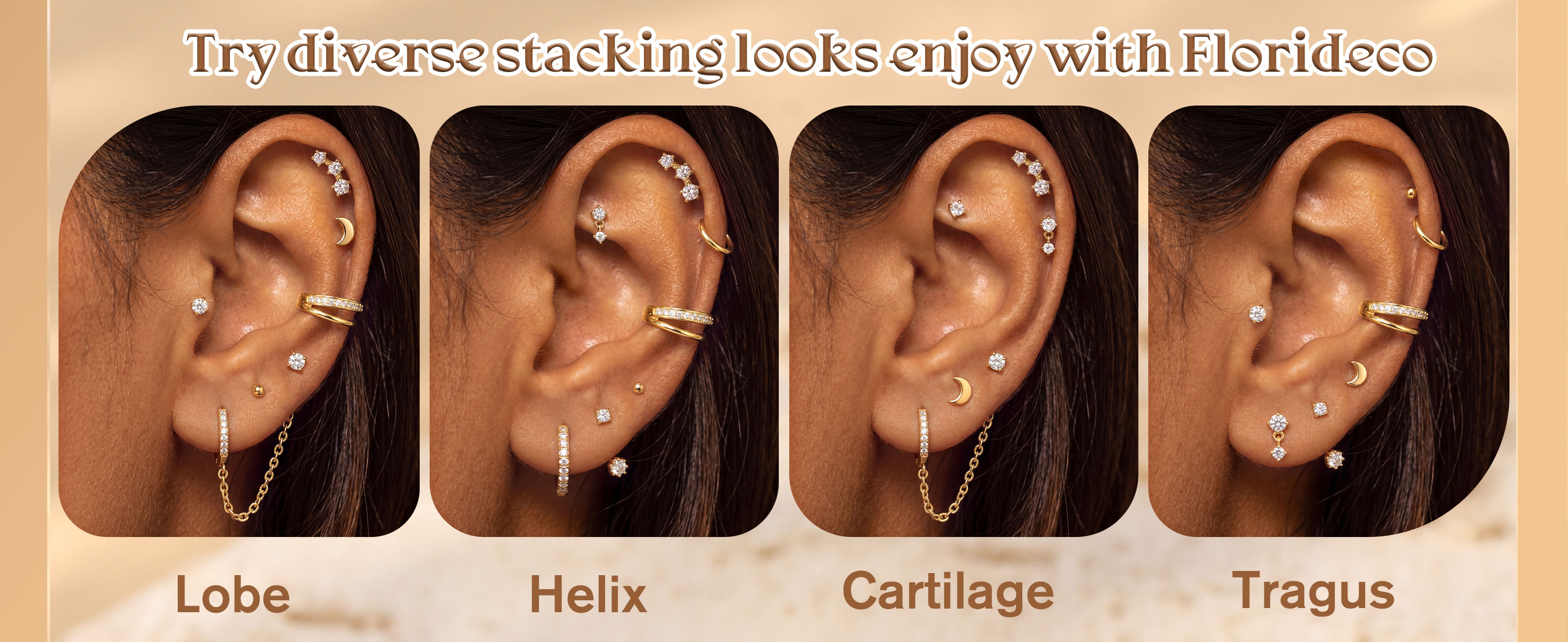 Amazon.com: Florideco 14K Gold Plated Earrings for Women 