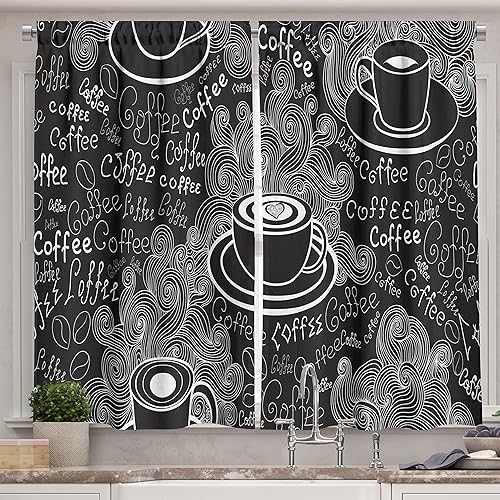 Miniatura 14 de Lunarable Cortinas de cocina para cuarto de bebé, estilo de dibujos animados, maquinaria pesada, camión, grúa, mezclador, construcción de tractor,