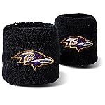 NFL Baltimore Ravens Franklin Sports Baltimore Ravens Embroidered Wristbandsnfl Embroidered Wristbands, Black, One Size