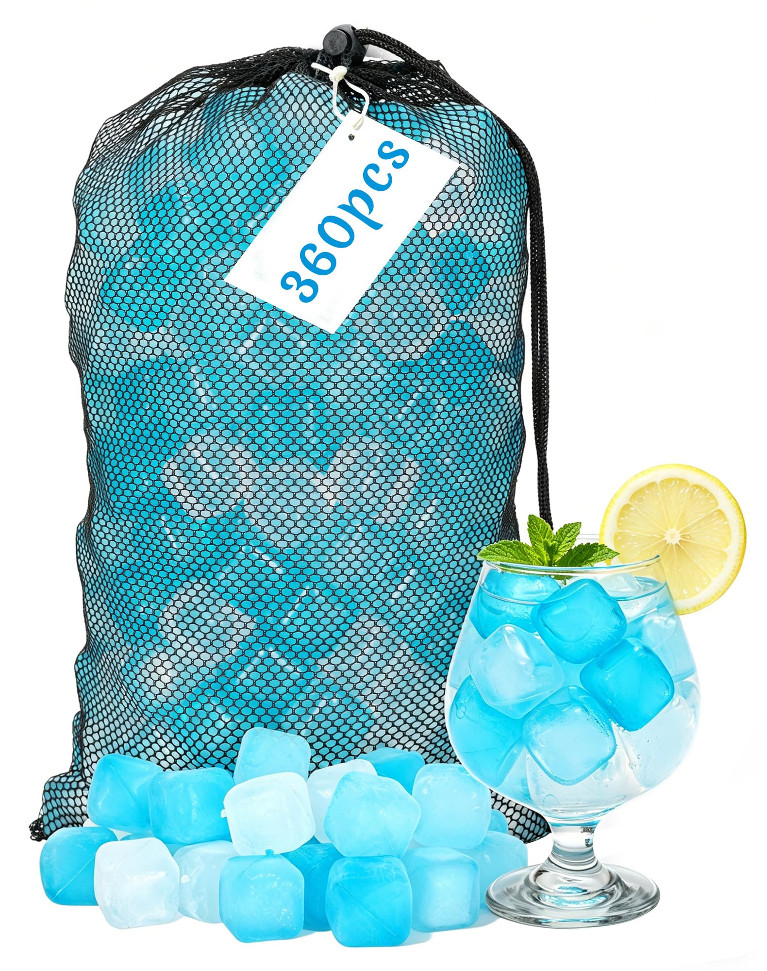 360 Pack Reusable Ice Cubes for Drinks, Refreezable Plastic Ice Cubes won't Dilute Drinks…