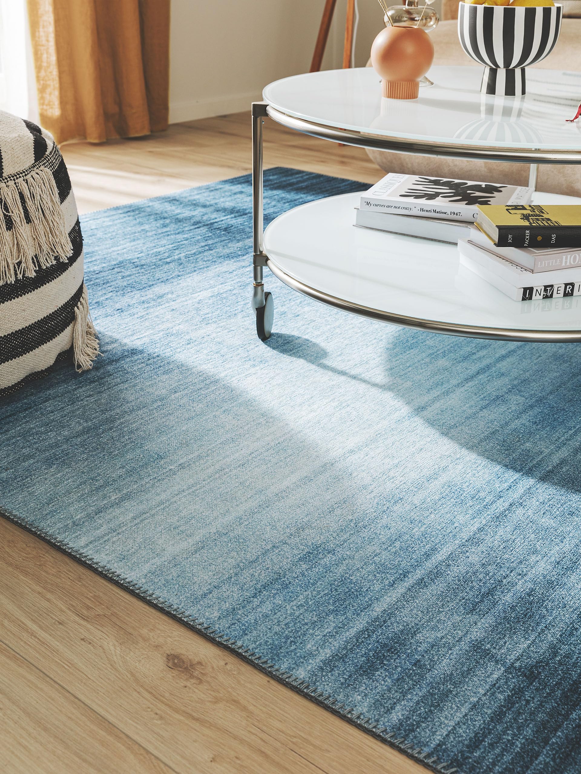 benuta Tapis pop Junis - Fibre synthétique - Rectangulaire et style : abstrait, géométrique, hygge et cozy, minimaliste - Facile d'entretien pour le salon et la chambre à coucher, crème, 200 x