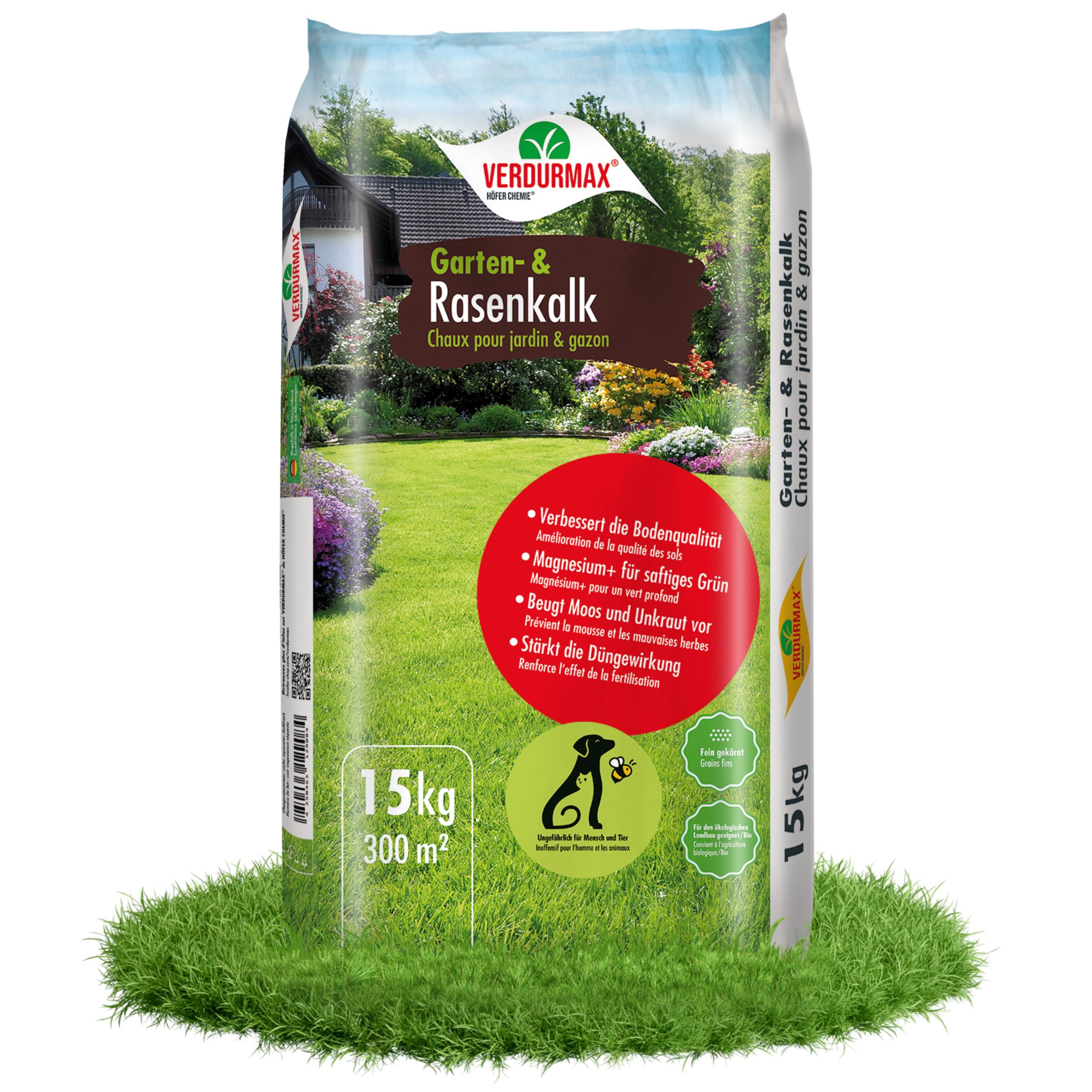 Verdurmax 15 kg Garten- und Rasenkalk - Moos & Unkraut entfernen - pH-Wert  Optimierung - Kalkdnger mit Magnesium fr sattes Grn - Verbessert  Nhrstoffaufnahme von Gras und Pflanzen : Amazon.de: Garten