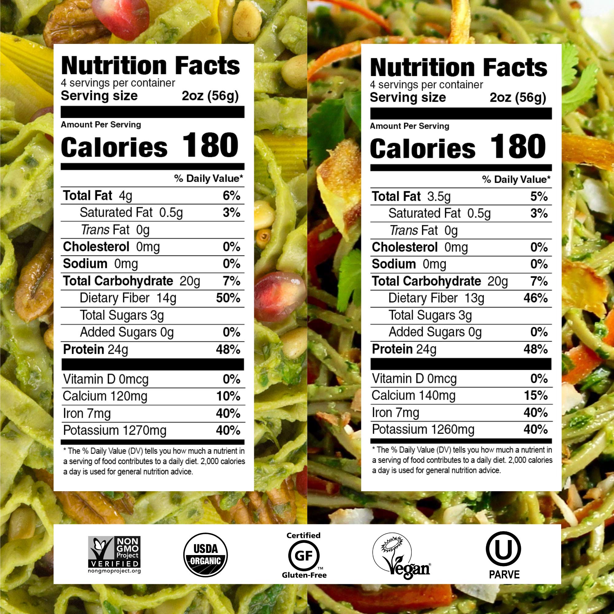 Explore Cuisine Organic Edamame Pasta Variety Pack Edamame Spaghetti (4 Boxes) & Edamame