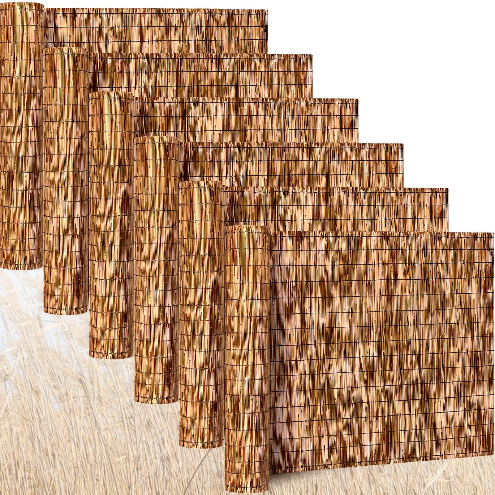Photo 1 of Barydat 6 Pcs 4 x 16.4 ft Reed Fence Roll, 85% Shade Bamboo Privacy Screen, Natural Decorative Reed Fencing for Outdoor Garden Backyard Patio Balcony
