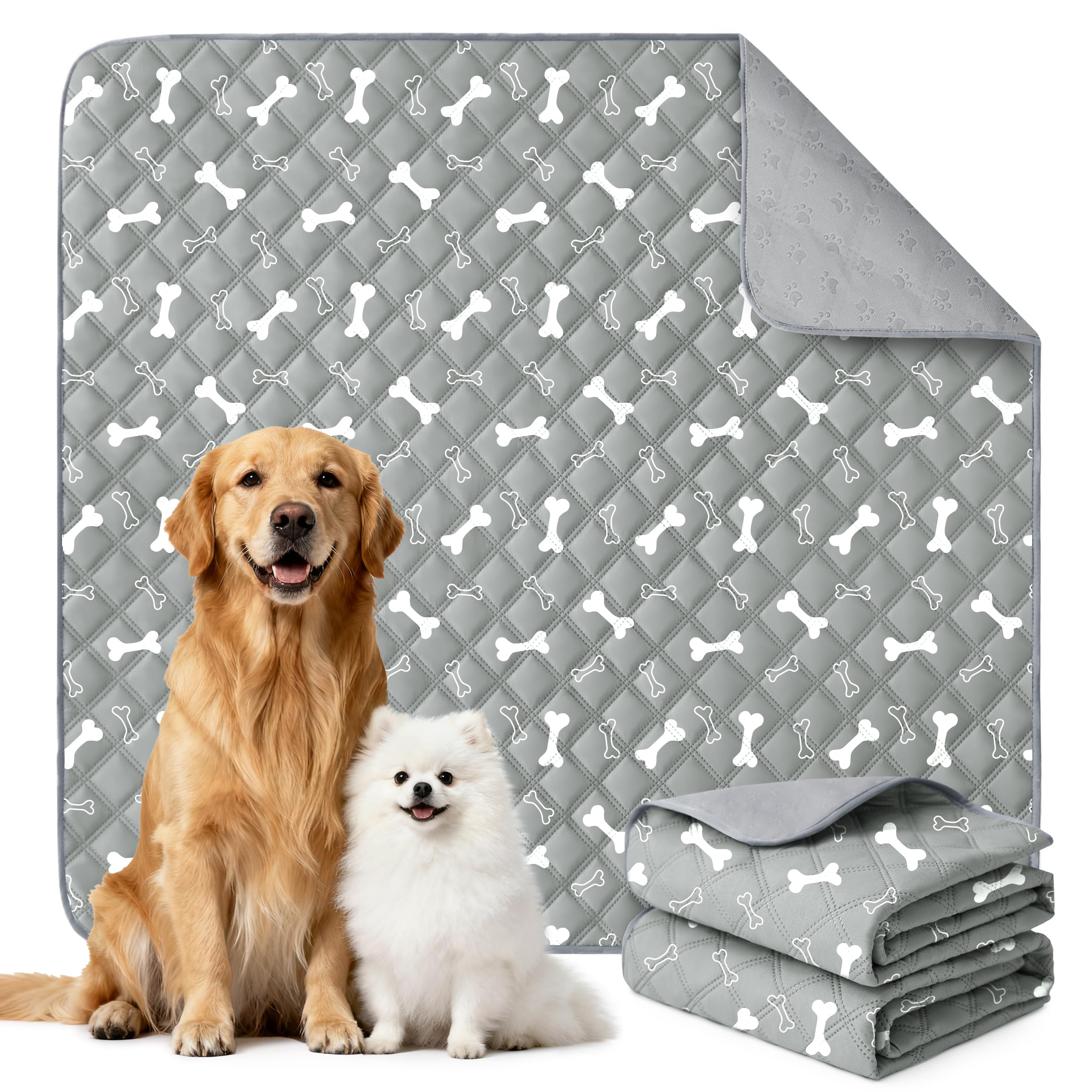 Eterish Washable Pee Pads for Dogs Extra Large 48'' x 60'' 2 Pack
