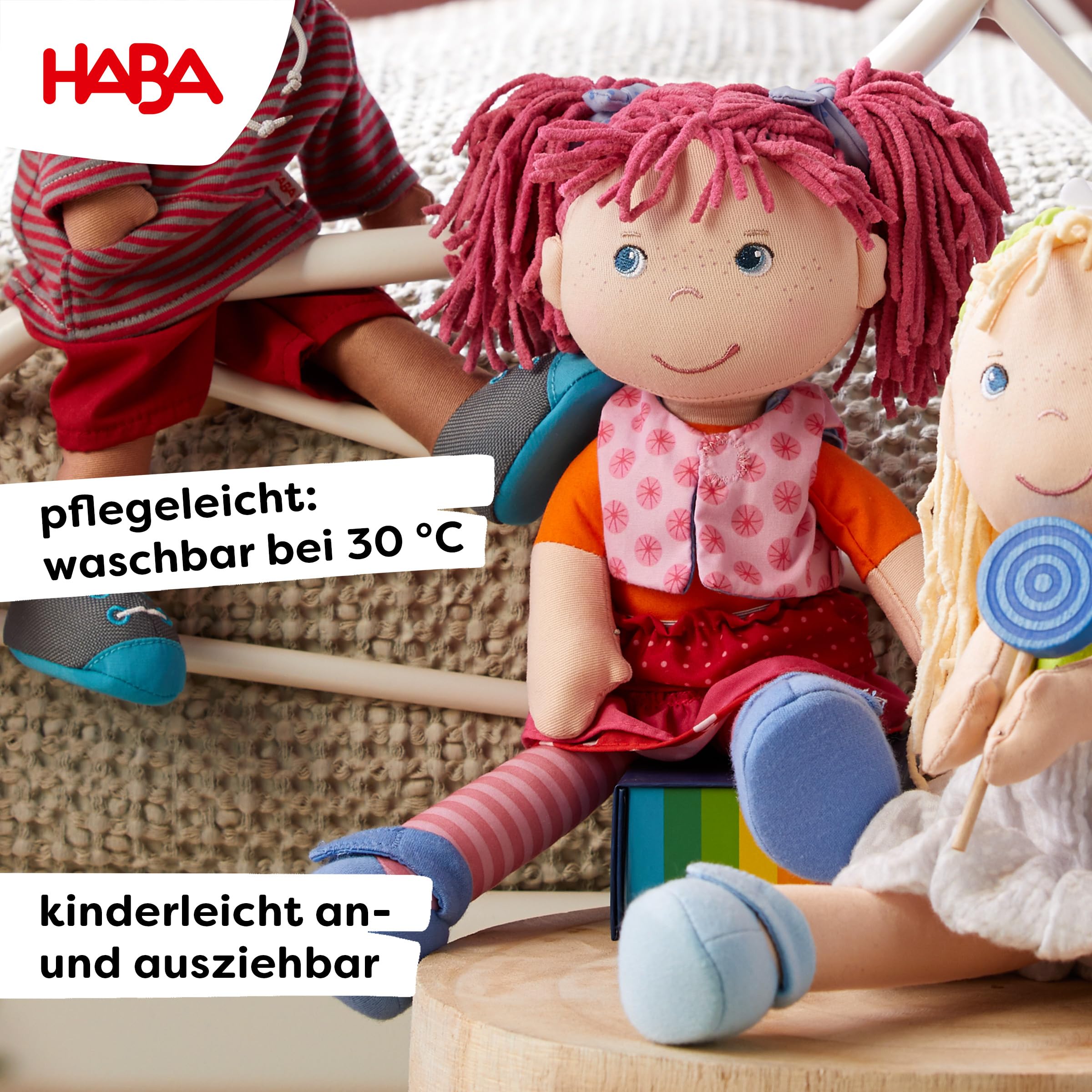 HABA 302842 Soft Doll Lilli -Lou, 30cm, for Ages 18 Months and Up