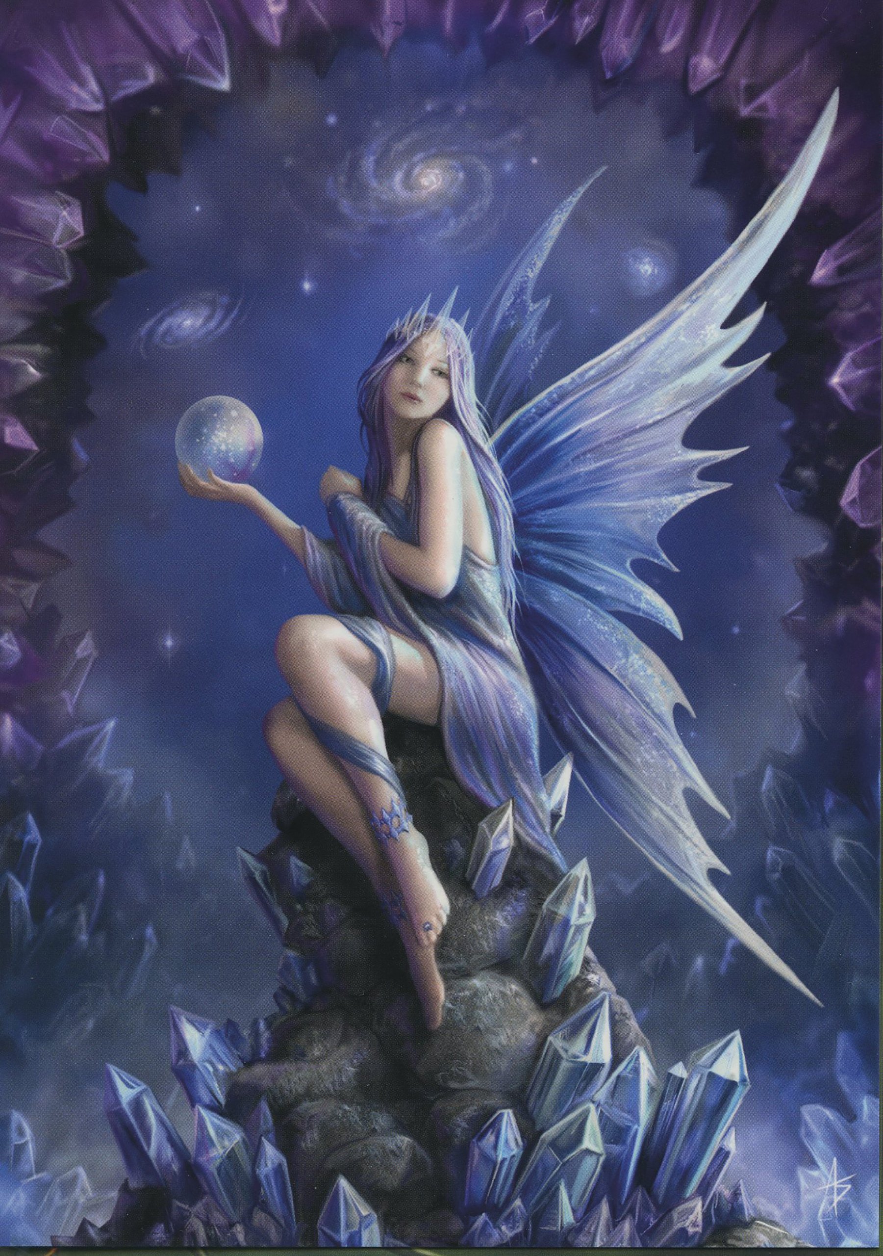 Anne Stokes Multicolor Stargazer Greetings Card From Original Painting