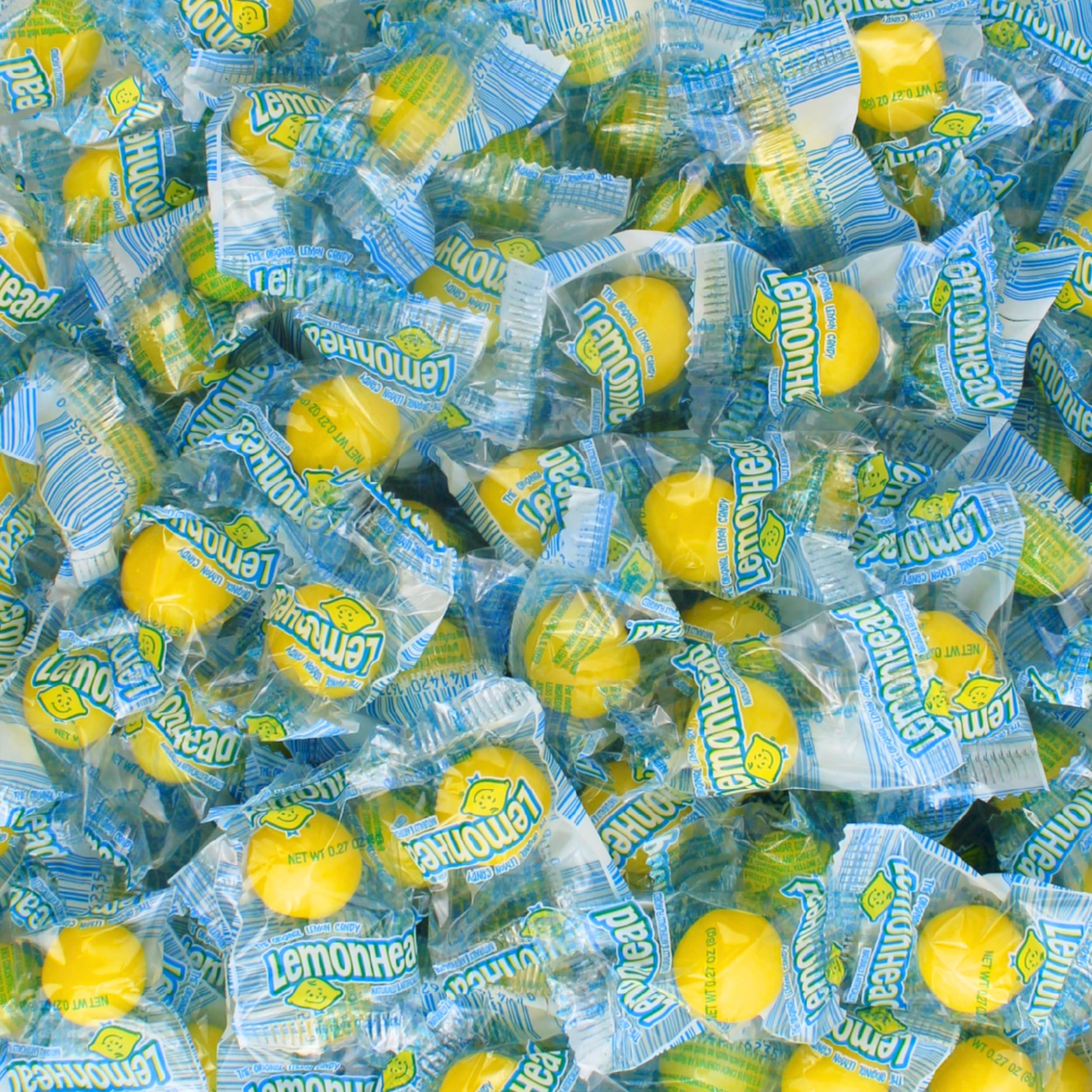 Lemon Candy - Lemonheads Candy Bulk - Hard Individually Wrapped Lemon Heads Bulk - Bright, Tart Yellow Candies (1 Pound)