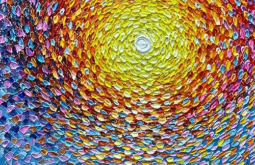 Miniatura 4 de V-inspire Arte, pinturas al óleo modernas dibujadas a mano de 24 x 48 pulgadas, arte abstracto con textura, lienzo para pared, decoración del hogar,