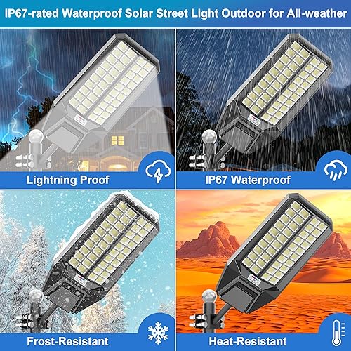 Miniatura 3 de Farolas solares impermeables para exteriores, grandes 10000 W, luz solar comercial al aire libre del atardecer a abajo con sensor de movimiento,