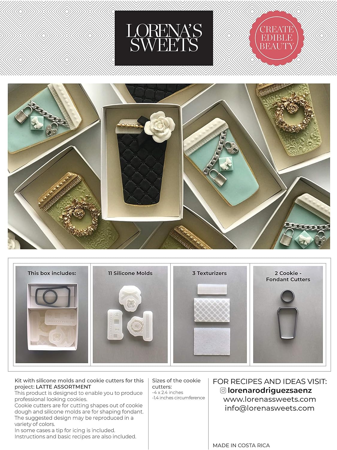 Lorena's Sweets Cookie Decoration Kit Latte Assortment