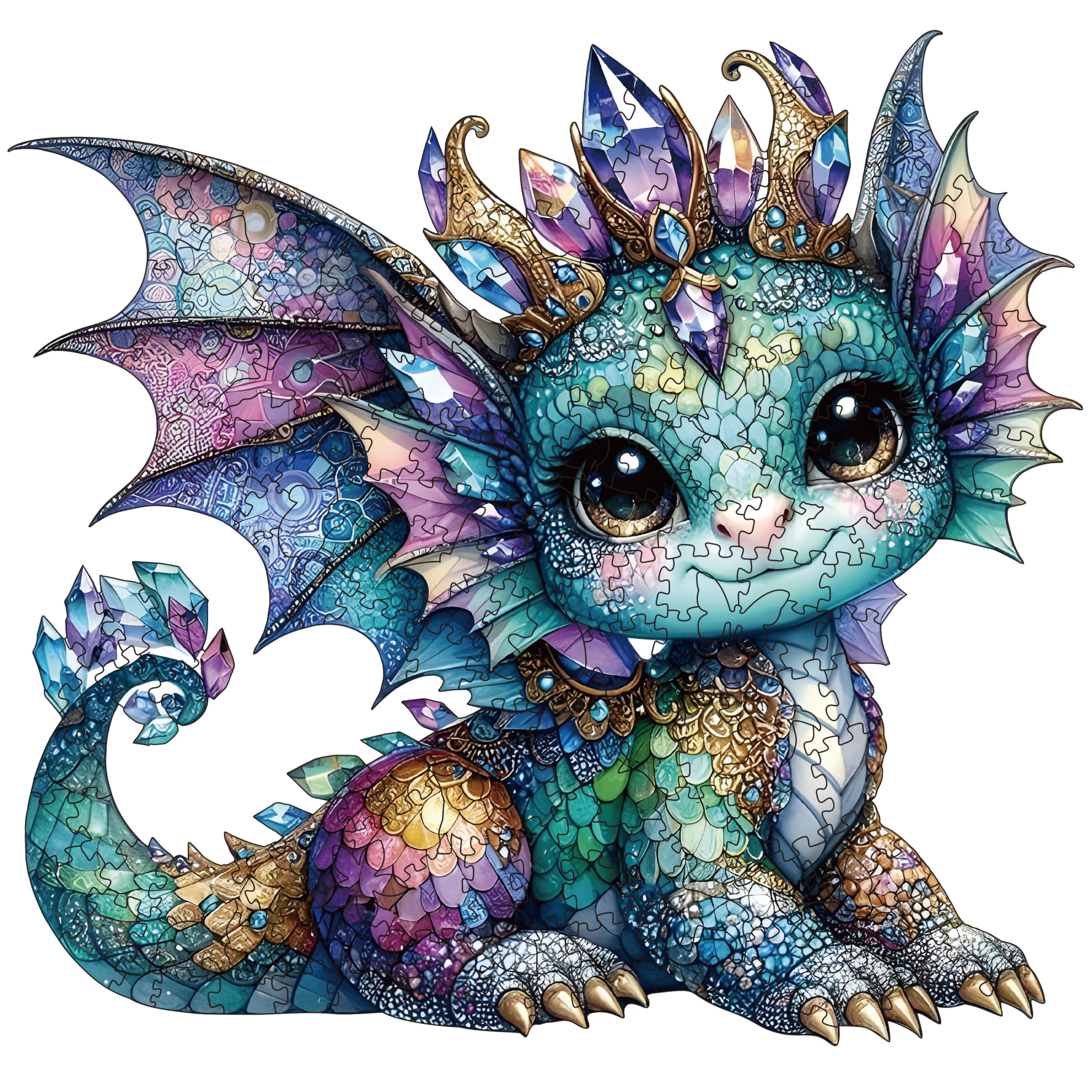 Wooden Puzzles for Adults, 200 pcs Dragon Wooden Jigsaw Puzzles for Adults,Irregular shape animal puzzle