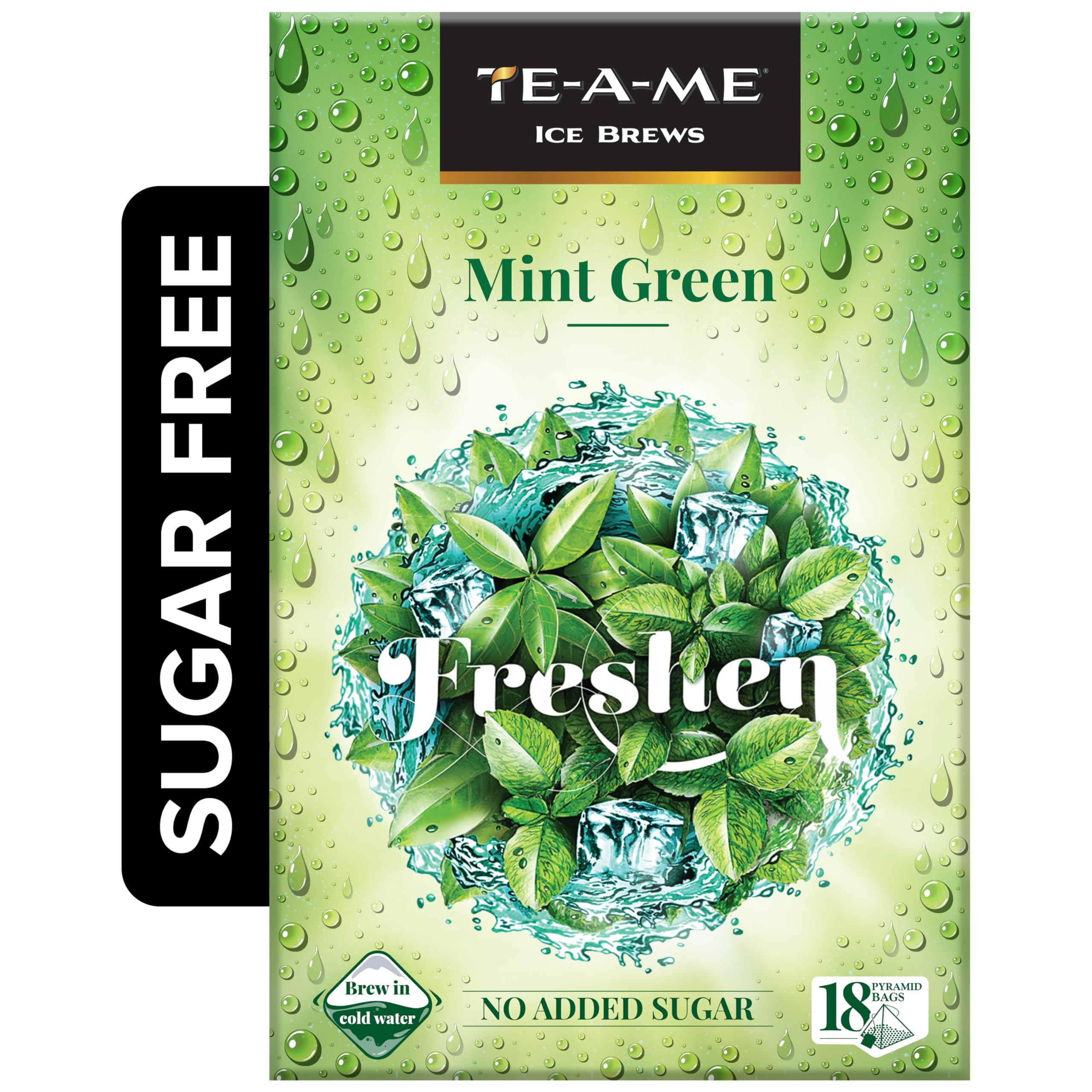 Ice Mint Green Tea, 18 Bags | Sugar Free Iced Tea | 18 Pyramid Green Tea Bags