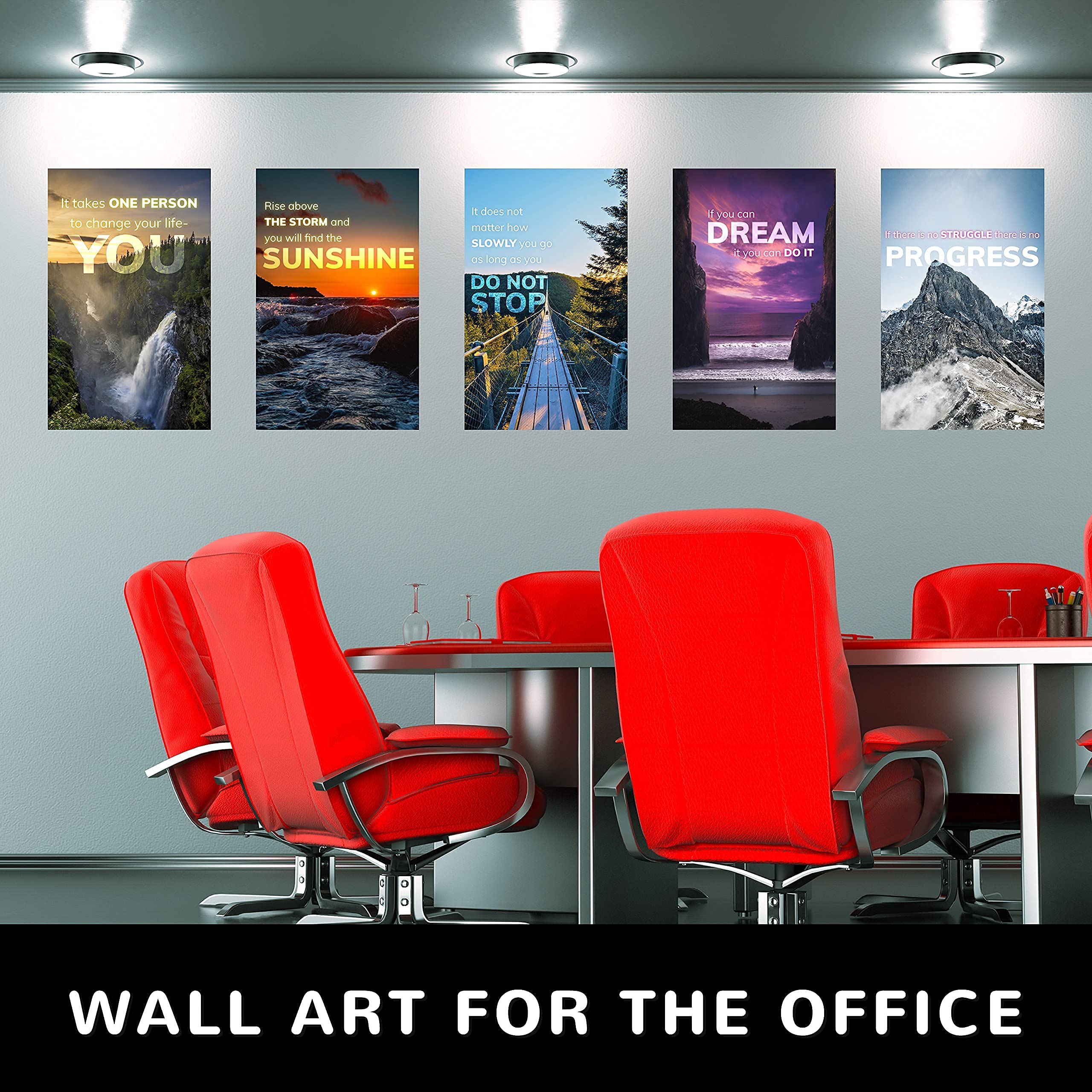 6 Inspirational Posters Motivational Wall Art For Home, Motivational