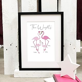 Personalised Family Flamingo Print | Flamingo Family | Family of Flamingos | Flamingo Lover | Housewarming Family Gift | Wedding Gift