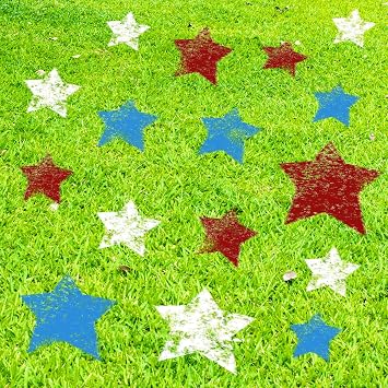 Weysat 3 Pcs Independence Day Large Star Stencil for Yard Star Stencils for Crafts Reusable Painting on Lawn, Wood, Paper, Fabric, Glass, Wall, Project
