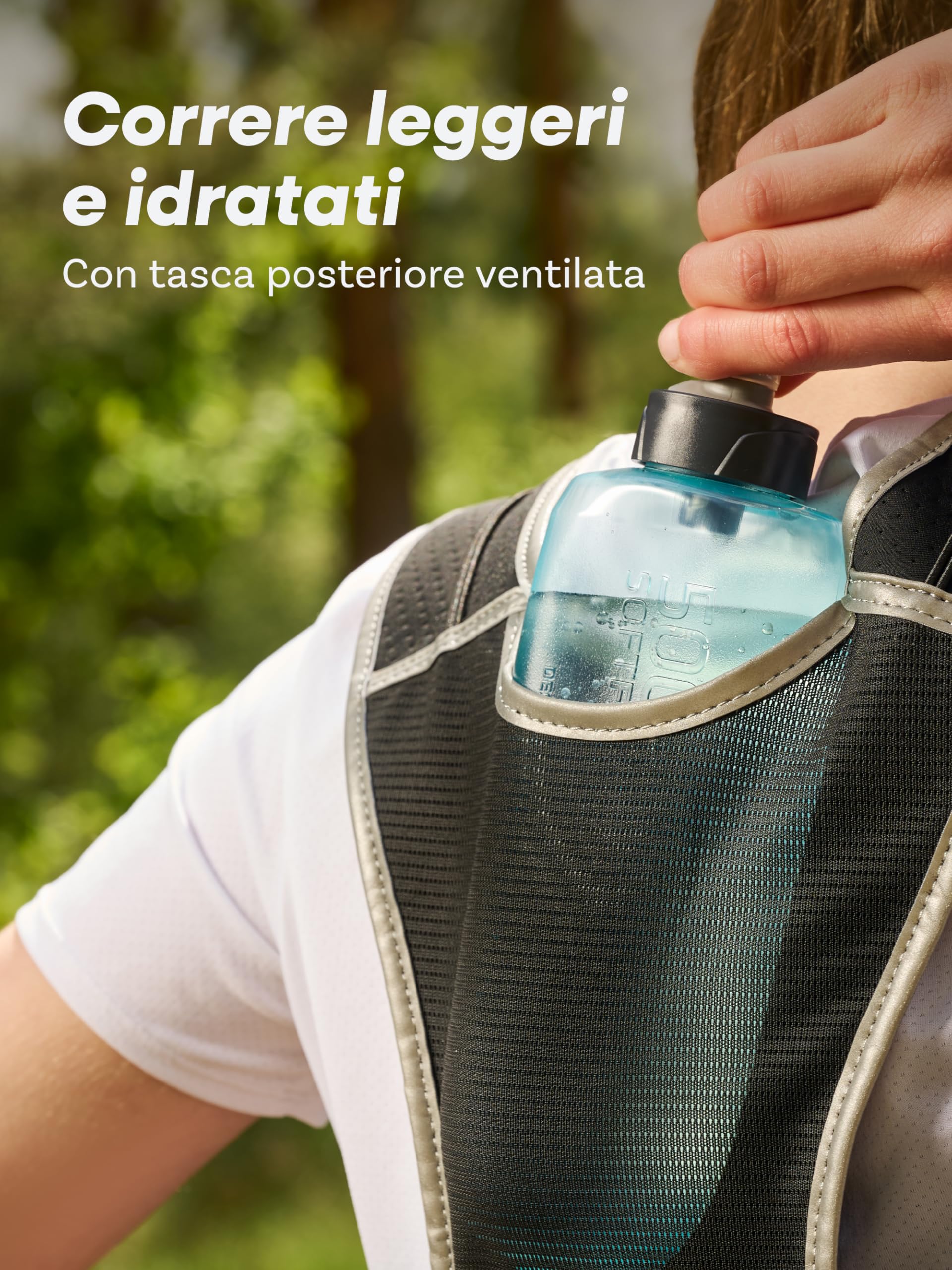 Prowiste Gilet da Corsa Uomo Donna con Tasca Impermeabile per Telefono e Borraccia, Riflettori, Regolabile