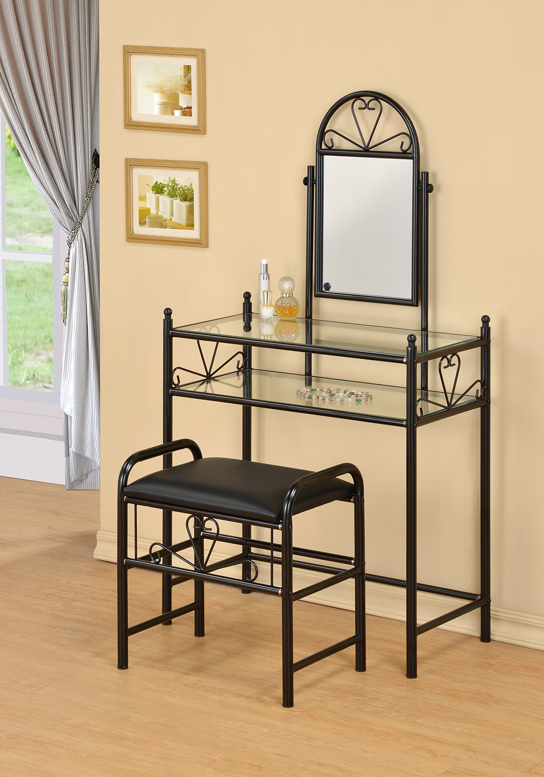 knee length dresses for ladies Metal Frame Solid Wood Dressing Table With LED Lights main image 0