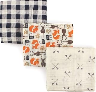Hudson Baby Muslin Swaddle Blankets, Gentleman, One Size