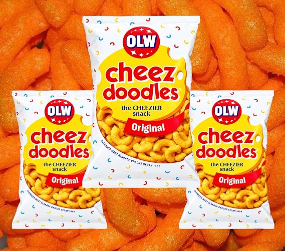 OLW Cheez Doodles Corn Snacks, 160 g, Pack of 3