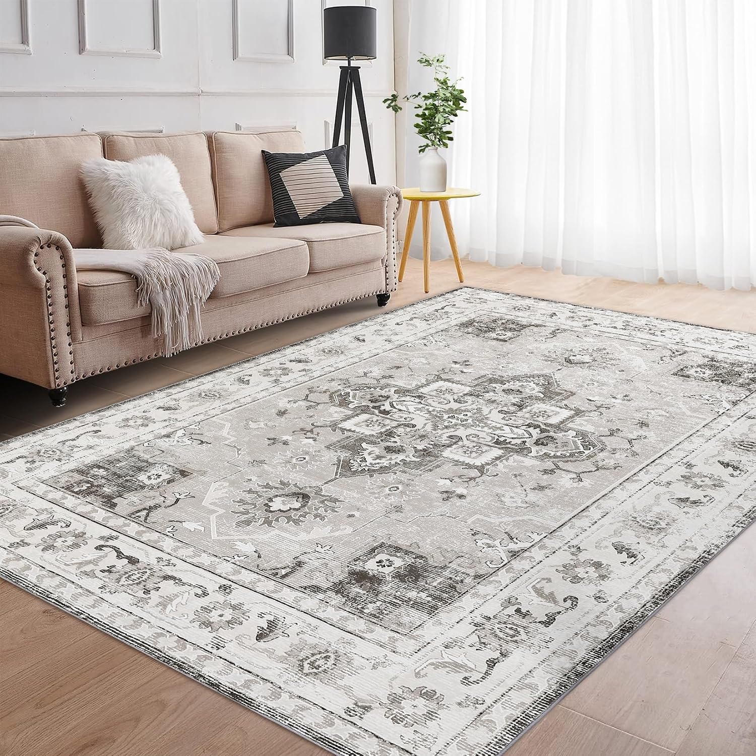 Amazon.com: IMINROME Washable Area Rug Vintage Distressed Living Room ...