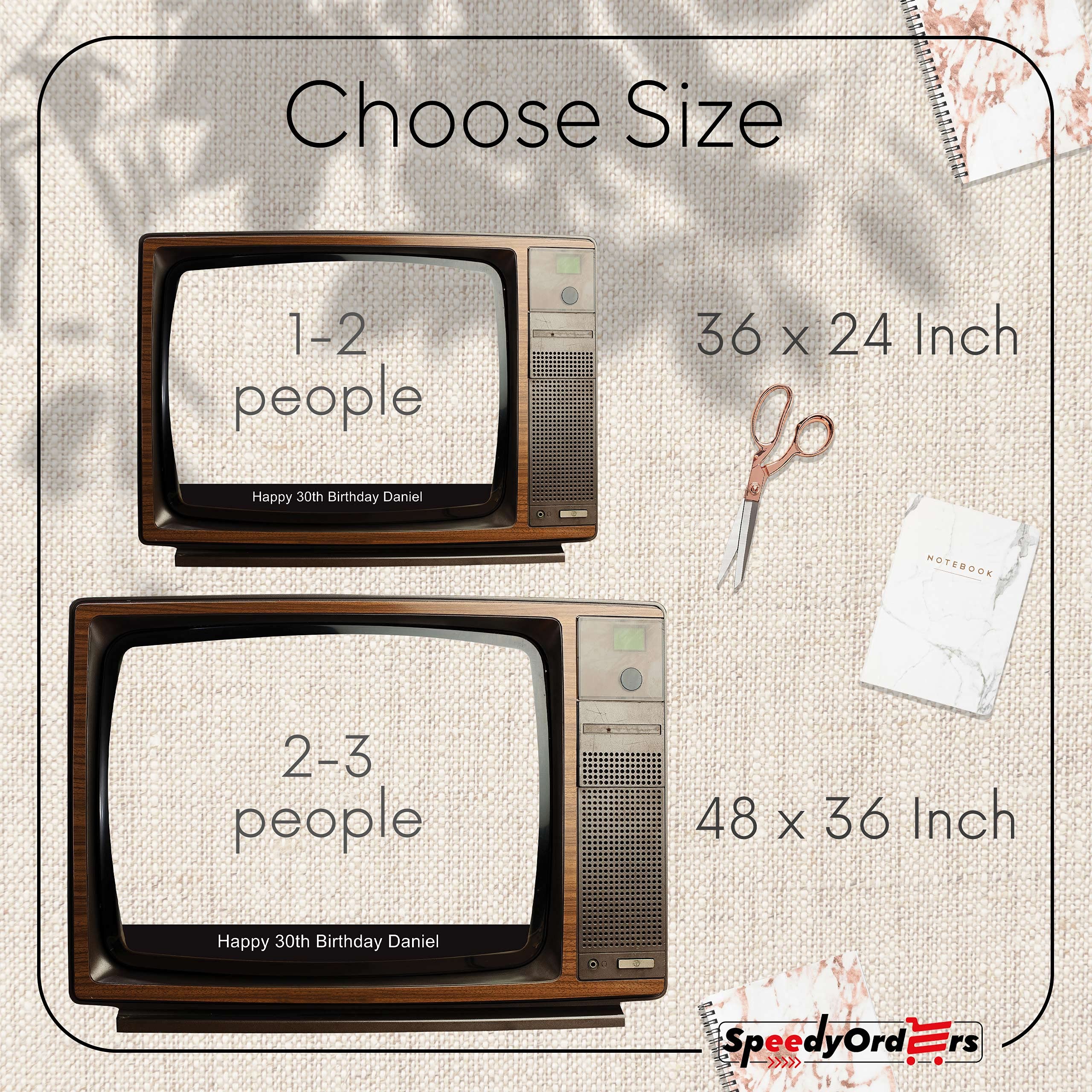 Buy Custom Retro TV Set Photo Booth Prop Sizes 36x24, 48x36