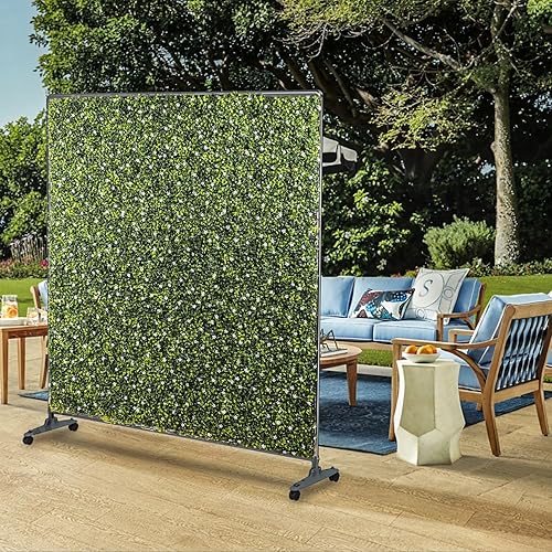 Miniatura 7 de Windscreen4less Divisor de setos móvil para valla de privacidad con ruedas, fondos móviles, divisor de espacio de habitación, decoración de oficina