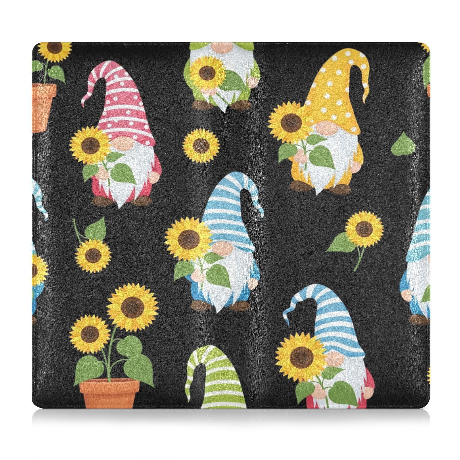 BURSTDDY Sunflower Gnome Leather Car Registration and Insurance Holder,Registration and Insurance Card Holder Glove Box Car Organizer Car Document Holder for Cards, Driver License