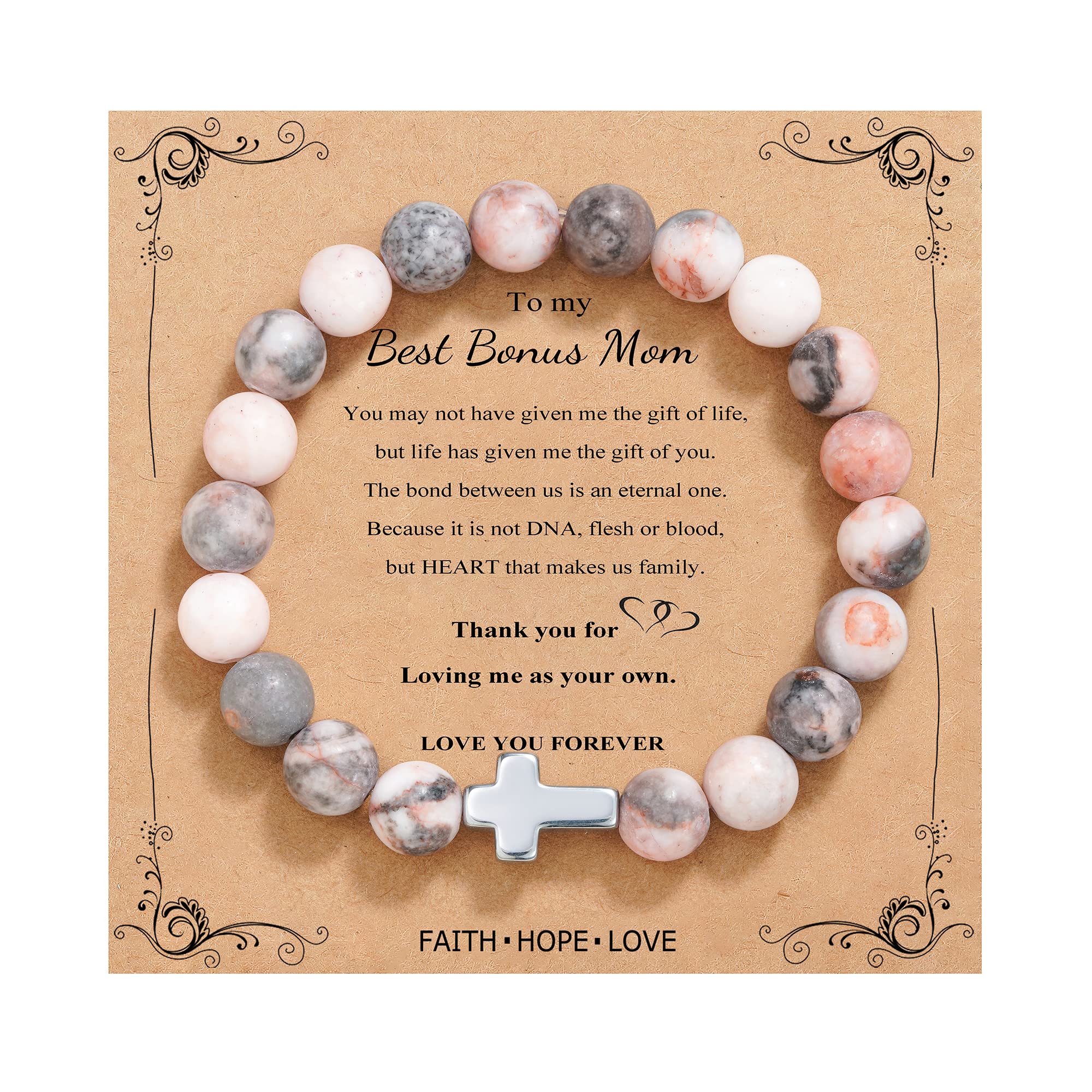 QWNHONEY Christian Gifts for Women Cross Beads Bracelet Catholic Religious Mothers Day Birthday Christmas Gifts for Women Mother Daughter Sister Girlfriend Grandma Wife
