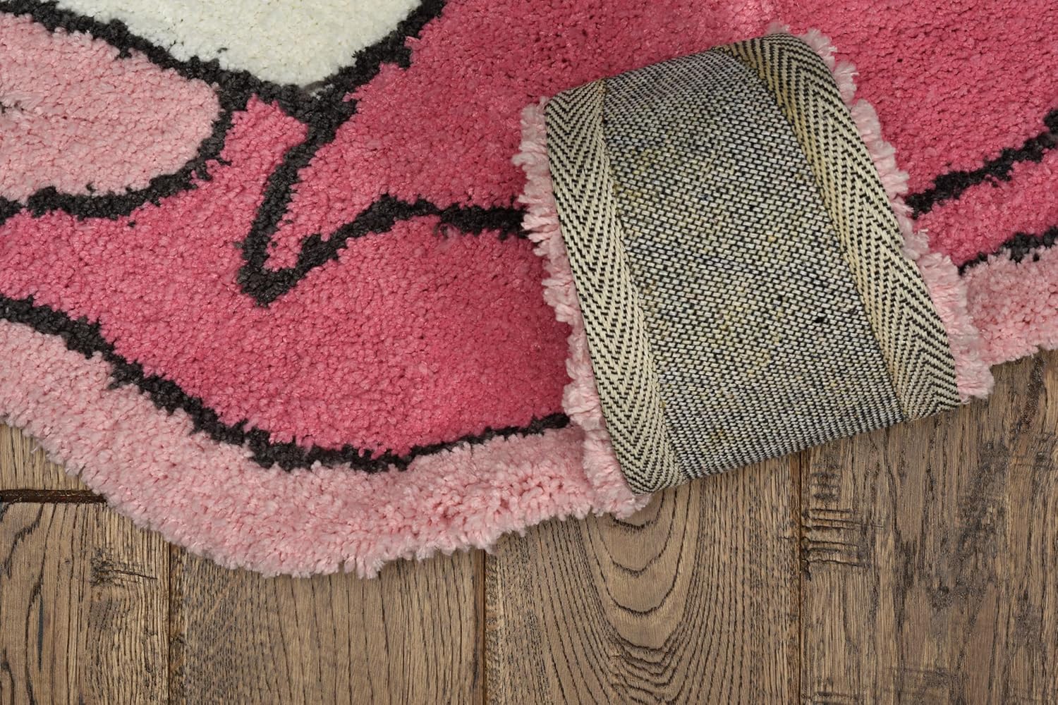 LINON Shaped Unicorn Pink & White Hand Tufted 3' X 5' Accent Rug