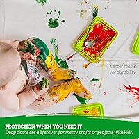 Vista 5 de GREEN LIFESTYLE Telas de lona multiusos de lona de algodón puro – Tela protectora para pintar, cubierta de piso, protección resistente para muebles