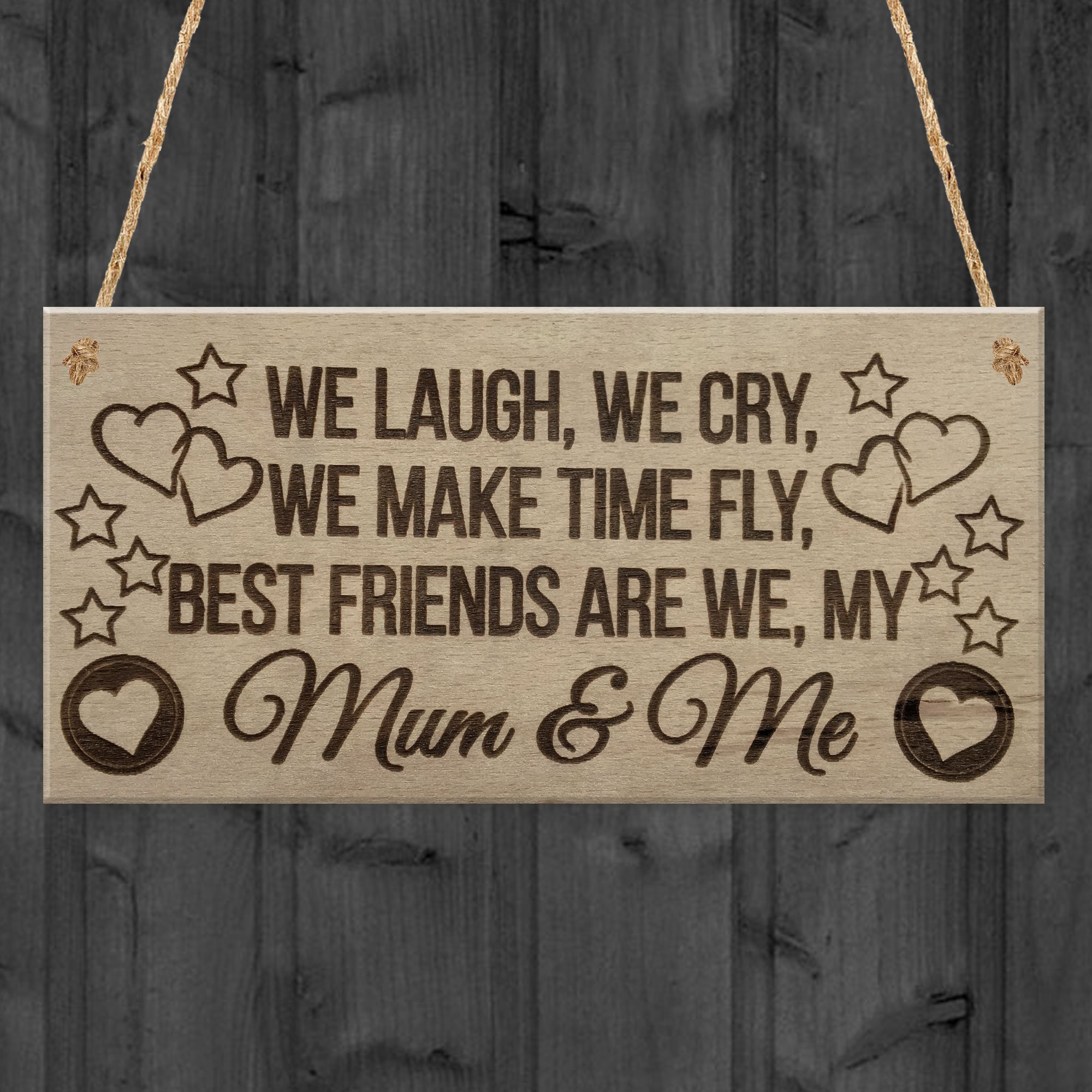 Red Ocean Best Friends Mum & Me Friendship Keepsake Love Hanging Plaque Decor Gift Sign